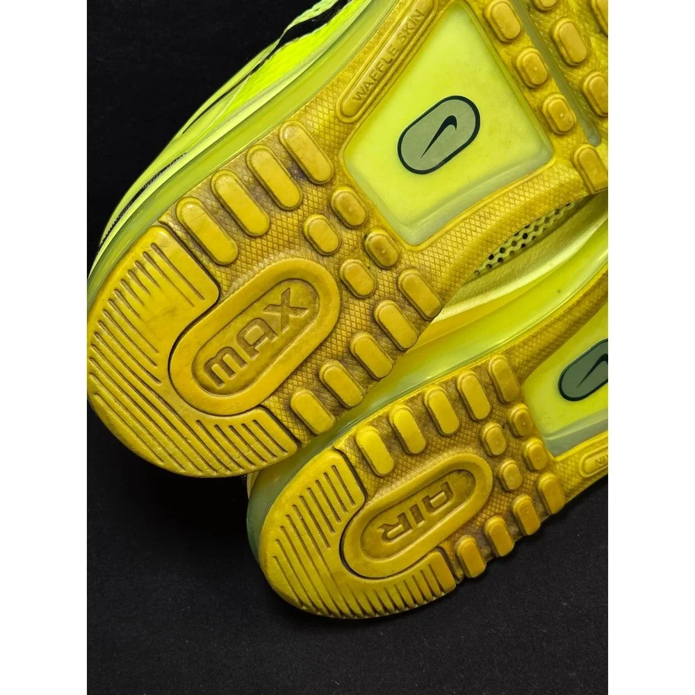 Nike Air Max 2013 Volt Yellow Black Kids Running Shoes 555426-700 7Y